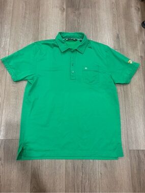 Travis Mathew Bright Green Polo with Chest Pocket